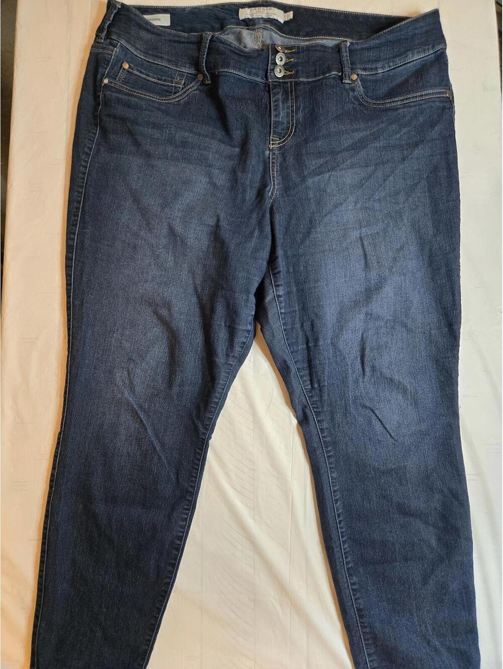 Torrid Dark Blue Denim Jeans with Double Button Closure